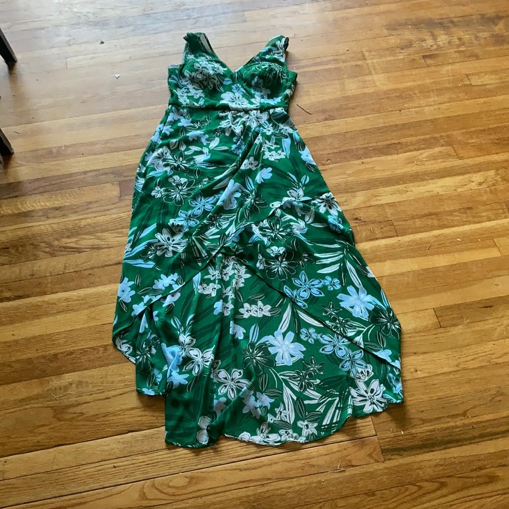 Green floral dress!